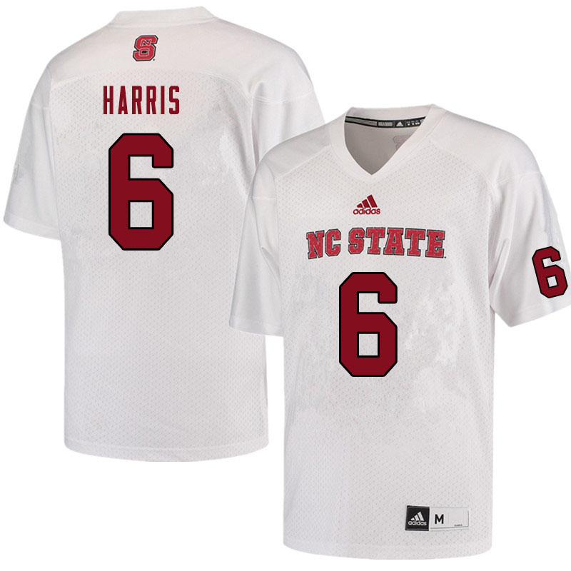 Men #6 Jakeen Harris NC State Wolfpack College Football Jerseys Sale-White